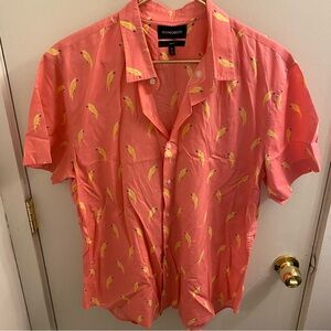 Bonobos Slim Fit Parrot Print Short Sleeve Button Down Size XL